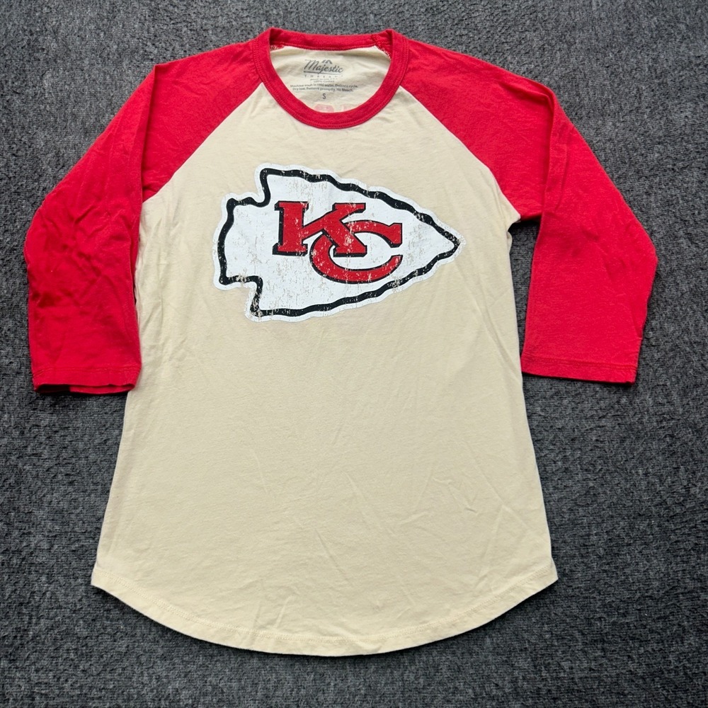 Kansas City‎ Chiefs Majestic Threads Small Mahomes 15 Red Raglan Sleeve Tee